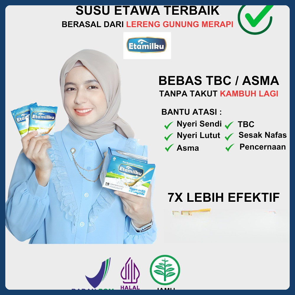 

ETAMILKU - Susu Kambing ETAMILKU Goat Milk Plus Propolis Beepollen Madu Original | Untuk Nyeri Sendi, Asam Urat, Sesak Nafas, Asma TBC