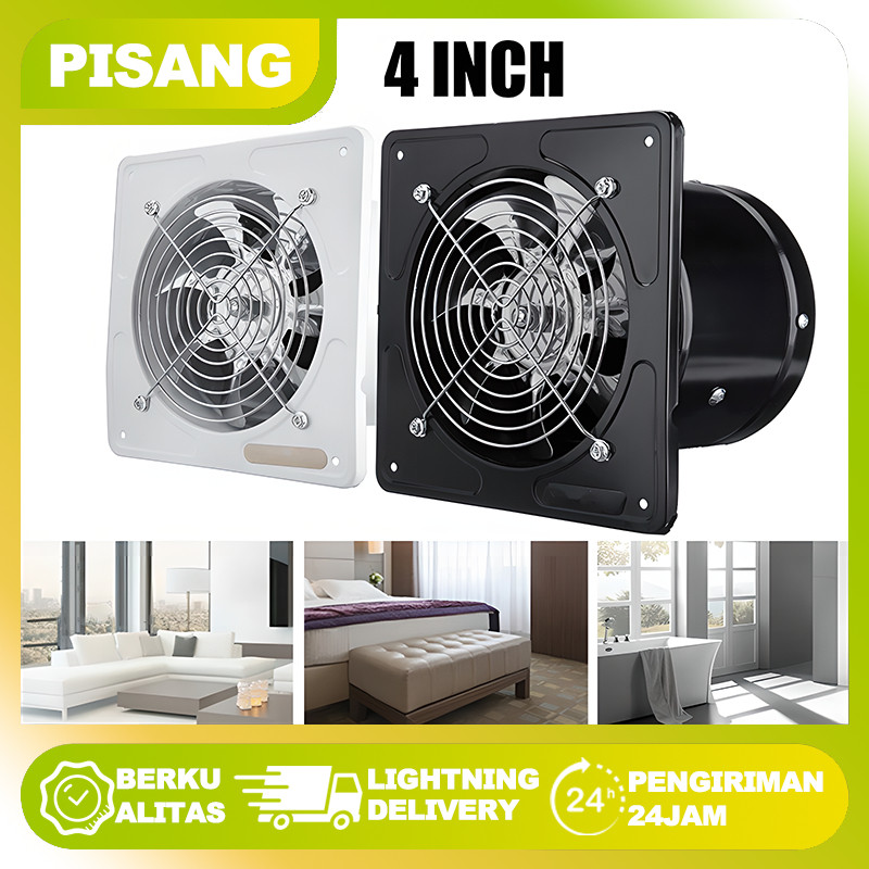 Exhaust Fan Dinding 4Inch Kipas Exhaust Ventilasi Dinding exhaust fan kamar mandi Booster Fan