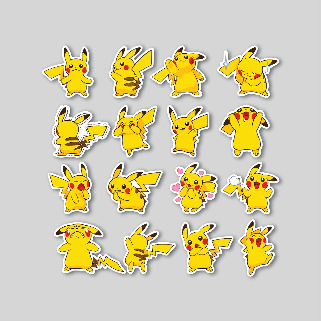 

Sticker Pack Pikachu Pokemon | Sticker Tumblr | Stiker Laptop Koper Helm