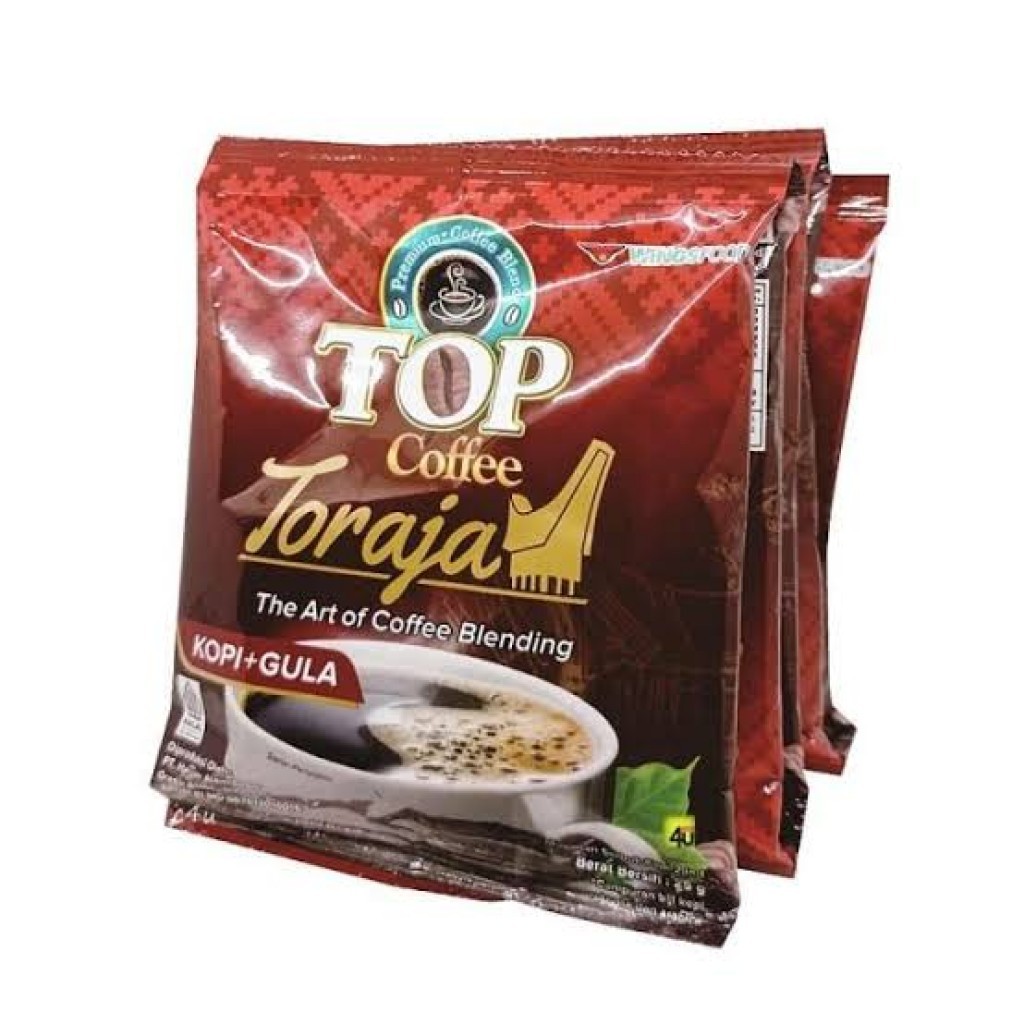 

[Kopi] TOP Coffe Toraja Kopi+Gula Sachet 25gr - 1/2 Renceng | Isi 6 Sachet