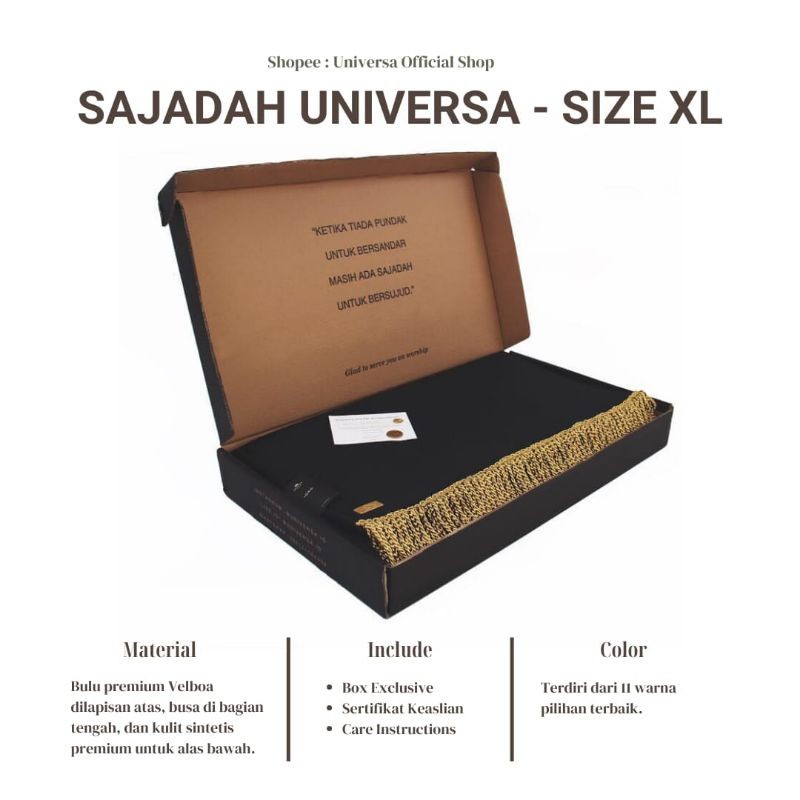 PROMO UNIVERSA Sajadah Jumbo (XL) - Sajadah Imam Polos Tebal Empuk Bulu Busa Rumbai Anti Slip
