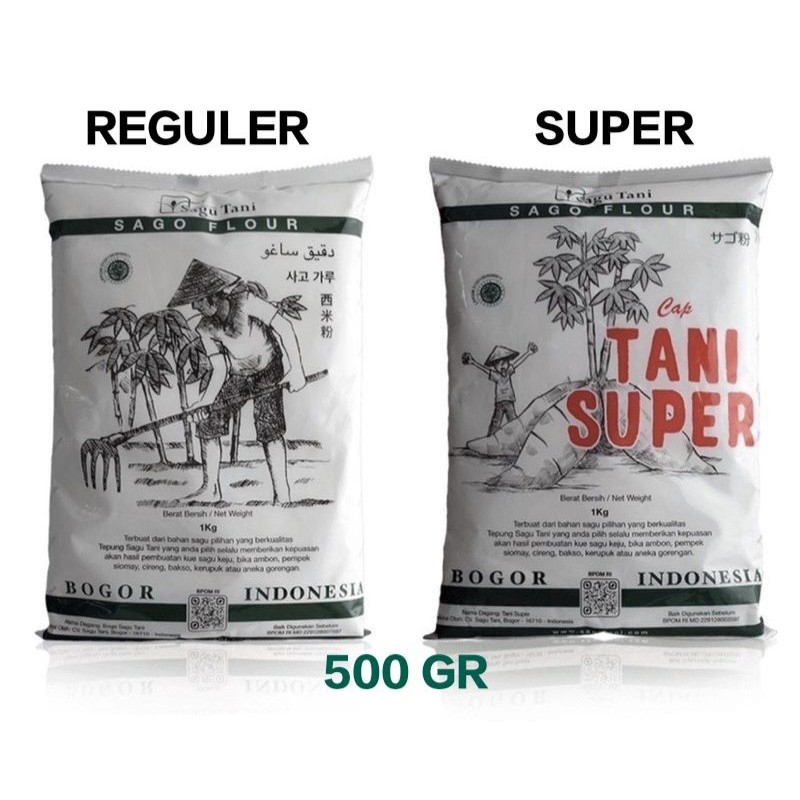 

Tepung sagu cap Tani Super dan Reguler 500gr - ABO