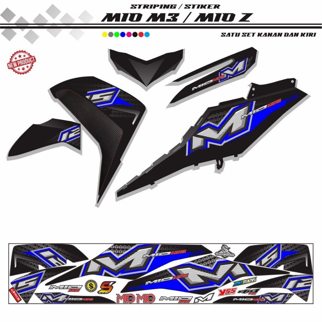 MOTIF KEREN STRIPING KEREN STIKER MOTOR SIMPLE MOTOR MIO M3 MIO Z MIO 125