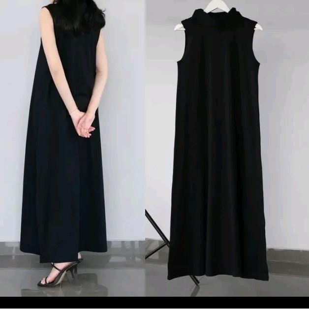 INNER DRES YUKENSI / DALAMAN GAMIS TANPA LENGAN Dress Muslim - standar, Hitam