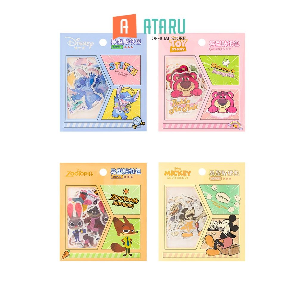 

Ataru Set 40 Pcs Stiker Disney Random Stiker Dekoratif Lucu Cute Stickers Deco Sticker Pack Journal Book
