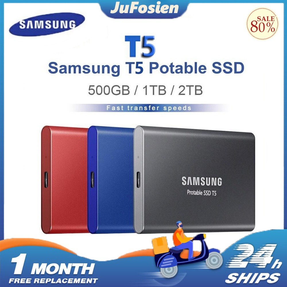 Samsung T5 Portable Mini Ssd Hd External 2TB 1TB Solid State Drive 500GB 2TB 128G 64G Hemat