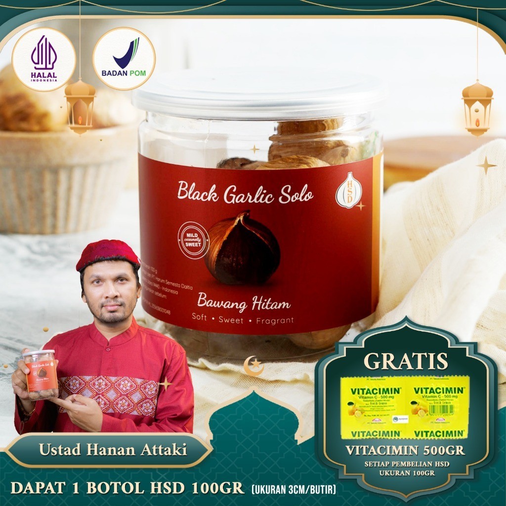 

[WMK] HSD Black Garlic Solo ( Bawang Hitam Tunggal) 100 Gr Size 3Cm