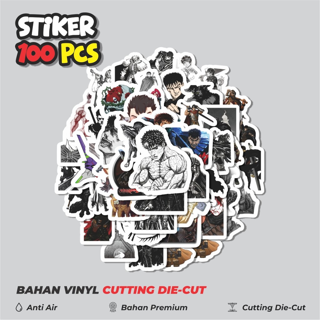 

Terbaru! 50 pcs Sticker Anime Berserk Dekorasi Lucu Kreatif untuk Notebook, Skateboard, HP