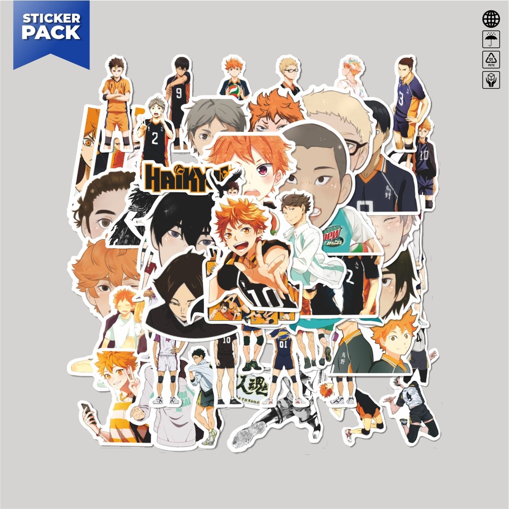 

[100PCS]Stiker Pack Sticker Anime Haikyuu!! (Volleyball) Aesthetic Vinyl Anti Air Dekorasi Sticker Laptop Buku Journal Koper Helm Casing HP Gitar Helm Skateboard