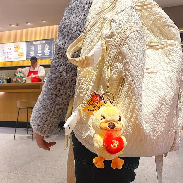 TOKKADO B.Duck Doll Bag Charm Keychain Gantungan Kunci Aksesoris Tas Boneka Bebek Kuning Lucu