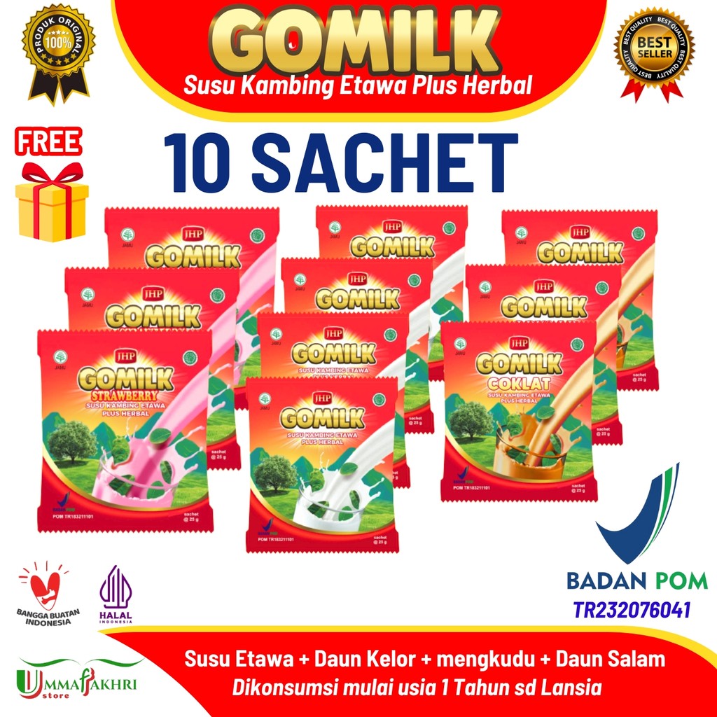 

Gomilk Susu Kambing Etawa Herbal 10 Sachet