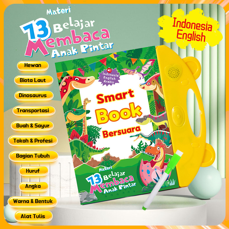 

Smart Book / Buku Bersuara / ebook Edukasi Anak / Buku Edukasi Anak Indonesia Inggris Mainan Anak Buku Edukasi Belajar 13 Materi 20 Lagu