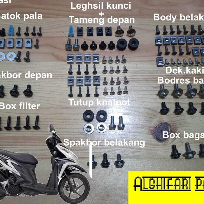 baut body fullset honda vario 125 old bohlam