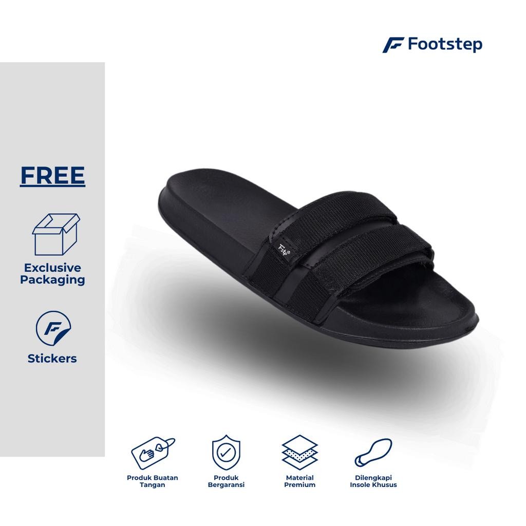 Sandal Pria Slide Footstep Footwear - Mono Black