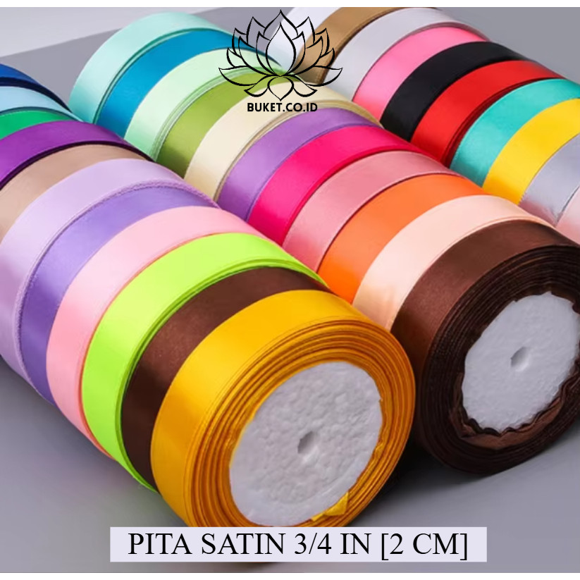 

[1 GULUNG] Pita Satin 2CM Pita Satin 3/4 Inchi Import per 1 ROL Saten Ribbon 2 cm