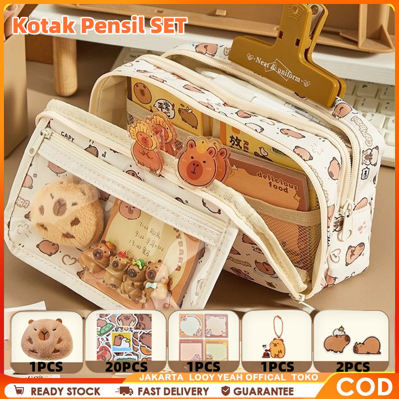 

Original Capybara Tempat Alat Tulis Kotak Pensil Aesthetic Tas PenaTempat Pencil Tas Pensil Kapasitas Besar