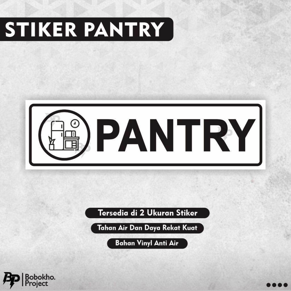 

Stiker ruang pantry / stiker penyimpanan bahan makanan / stiker penyimpanan alat masak / stiker penyimpanan peralatan dapur