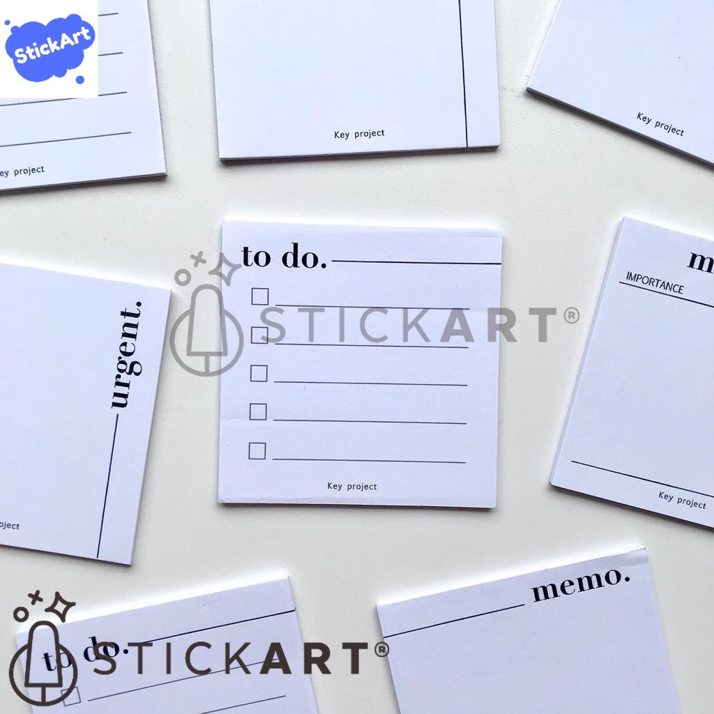 

[STICKART[ memopad aesthetic hitam putih/ memopad dekorasi jurnal BAHAN DAN KWALITAS PREMIUM