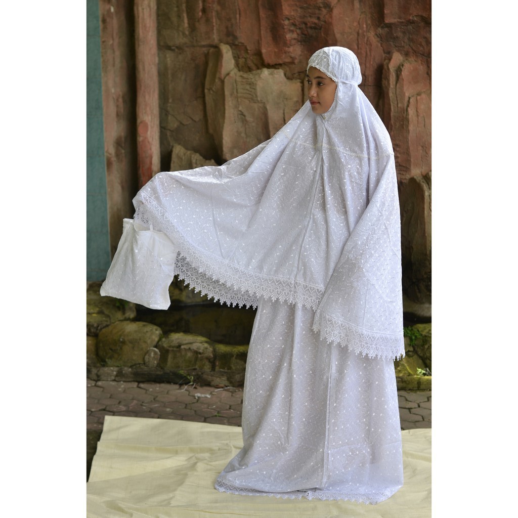 Ready Mukena Setelan Mukena Katun Bintang Full Bordir Mukena Katun Putih Bordir Mukena Sutra Jepang 