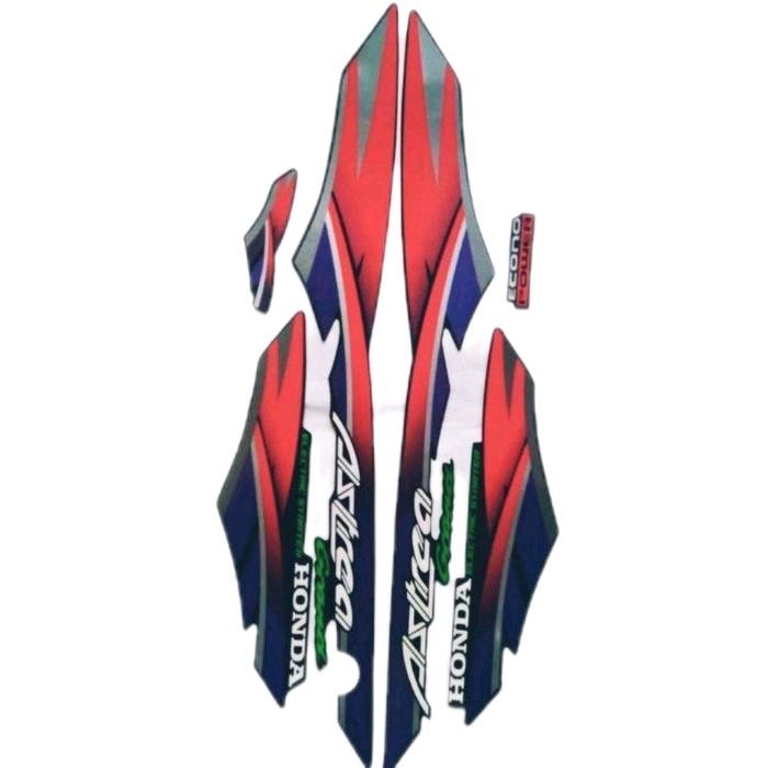 Stiker Striping Motor Honda Astrea Grand 96 Hitam Merah Full Body Standar Berkualitas Motorcycle