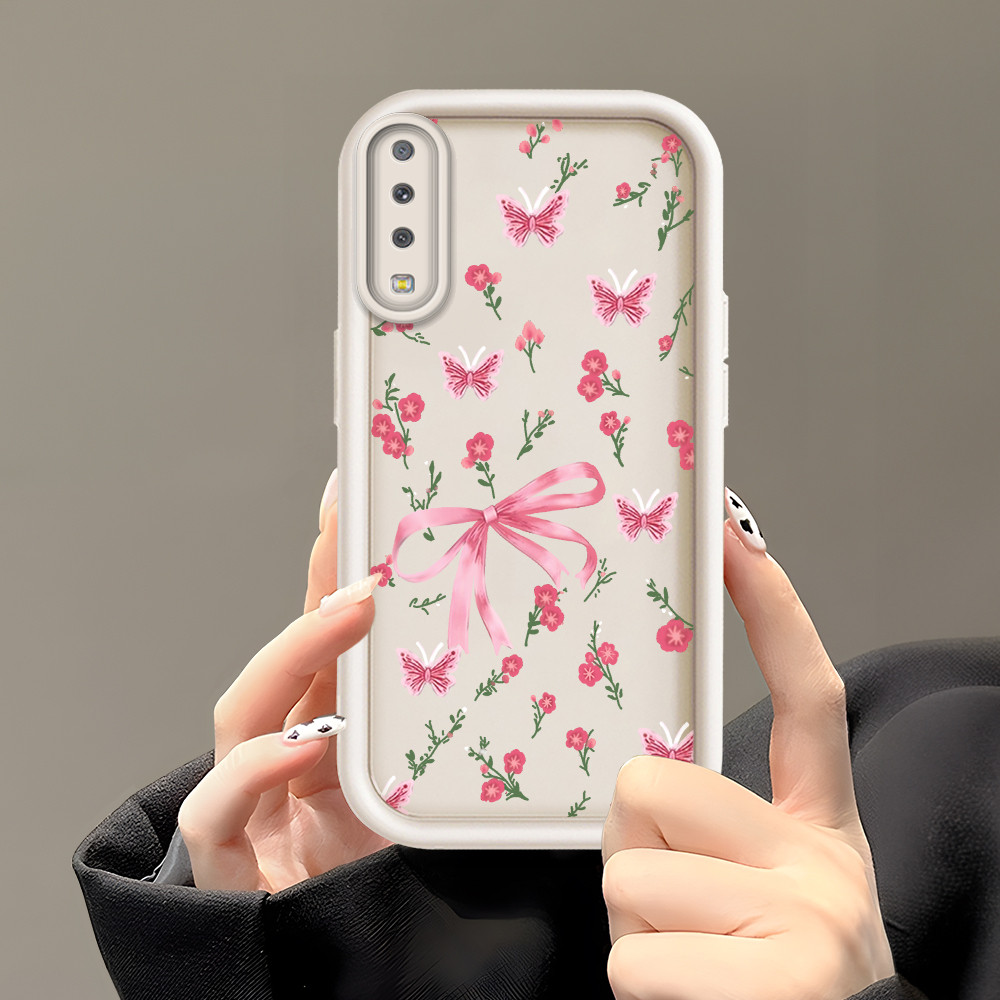 Compitable With Samsung A7 2018 A750 Untuk Hp Casing Softcase Mode Handphone Flower Bow 4873 Phone C