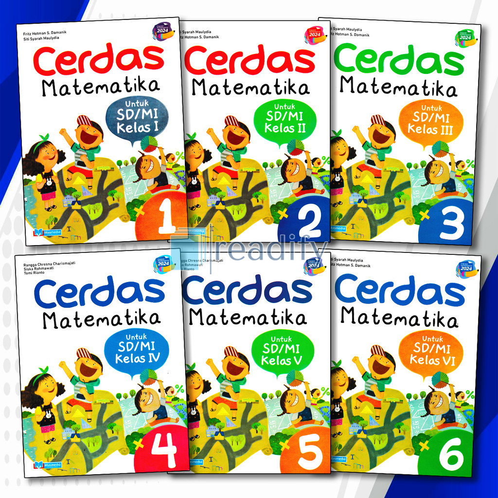 Cerdas Matematika Kelas 1 2 3 4 5 6 SD/MI Masmedia Kurikulum Merdeka Revisi Terbaru