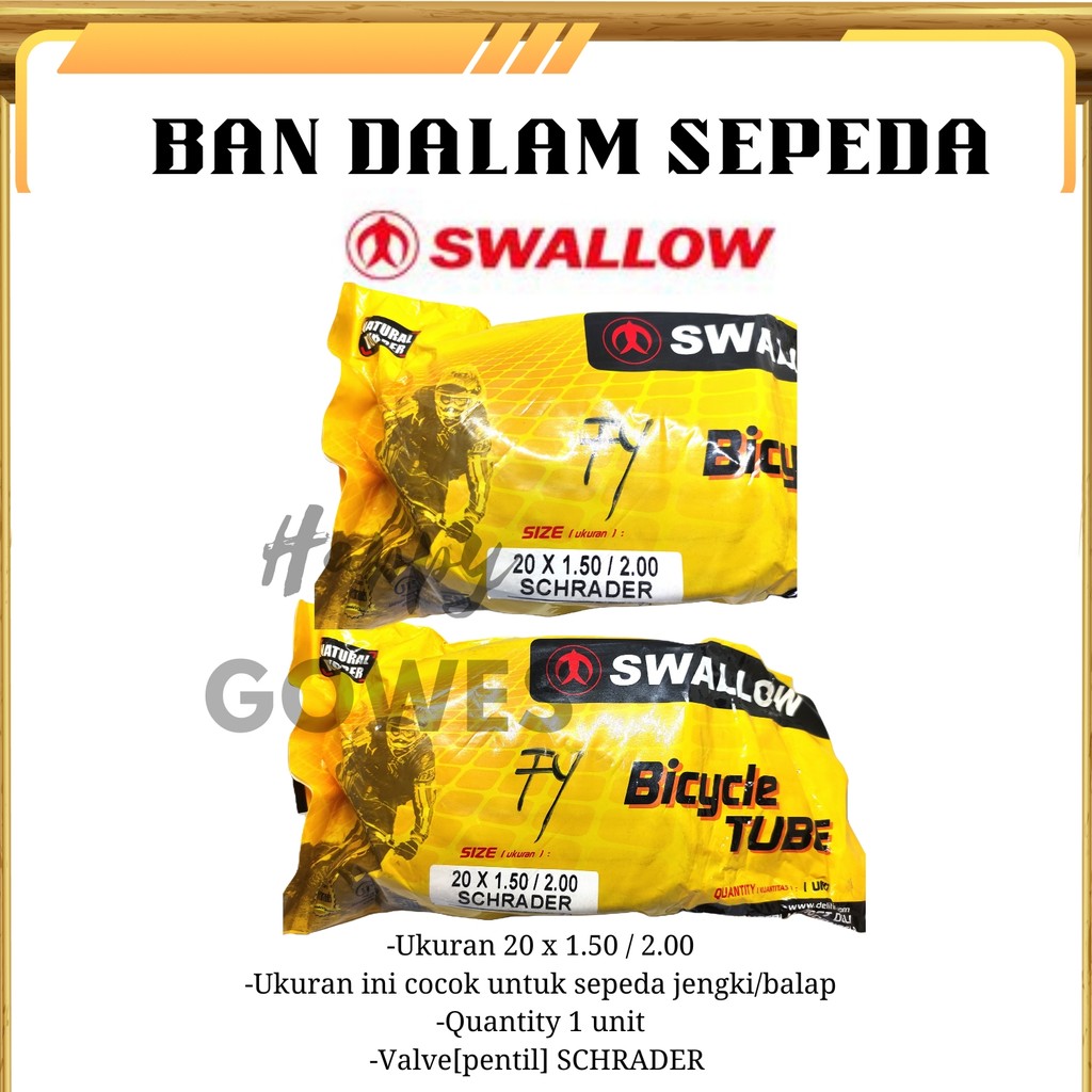 HG BAN DALAM SEPEDA 20 24 26 MEREK SWALLOW UNTUK SEPEDA BMX / LIPAT / MTB / GUNUNG / MINION