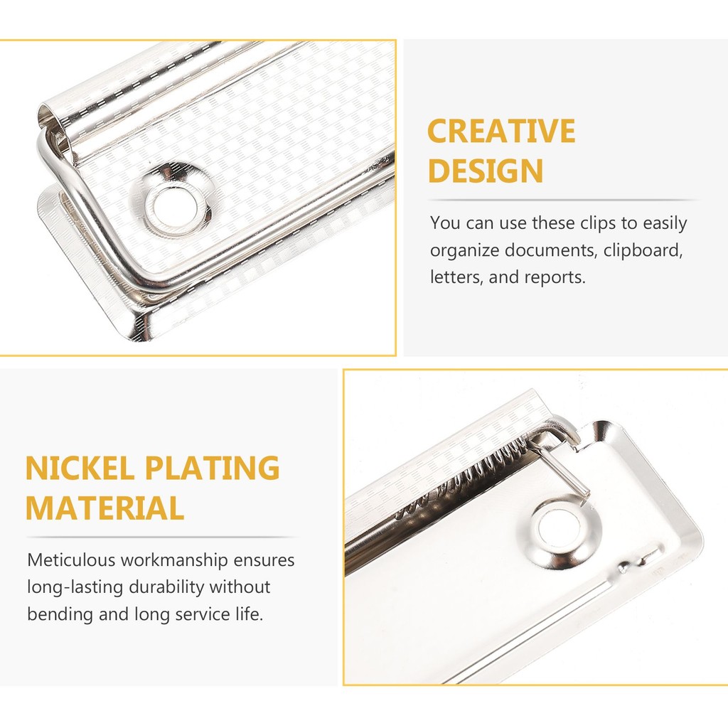 

15 Pcs Metal Plate Clip Clipboard Clips Hardware Replacement Office Pocket Iron Wide Clipboards File