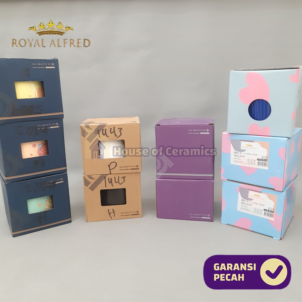 ROYAL ALFRED Cangkir Bulat Hampers Mug Gelas Keramik Lucu Unik Hadiah Gift Box