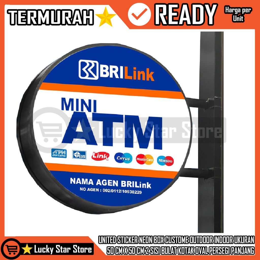 

United Sticker Id - Neon Box Flexi Kotak Bulat Full Akrilik Acrylic Indoor Outdoor Led Lampu Terang Siap Pasang + Bracket Cetak Setiker Stiker Vinyl Cutting Cuting Printing Custom Bentuk Desain Waterproof Motor Mobil Logo Brand Tulisan Warna Warni Bebas