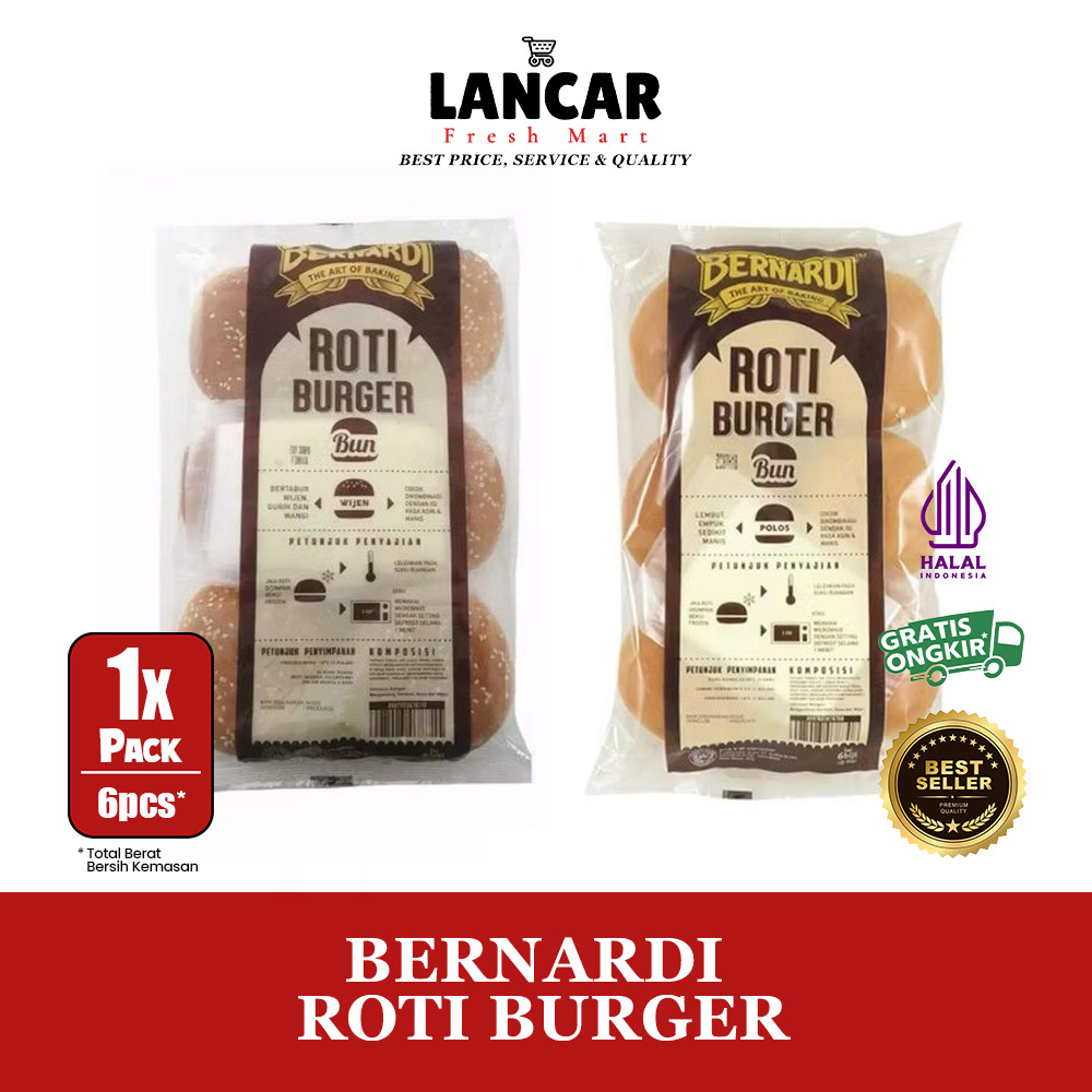 

BERNADI ROTI BURGER WIJEN ISI 6 / BERNADI ROTI BURGER POLOS ISI 6
