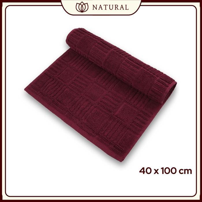 Keset Handuk Natural by Chalmer 40x100 cm Keset Panjang Polos Dapur - Maroon