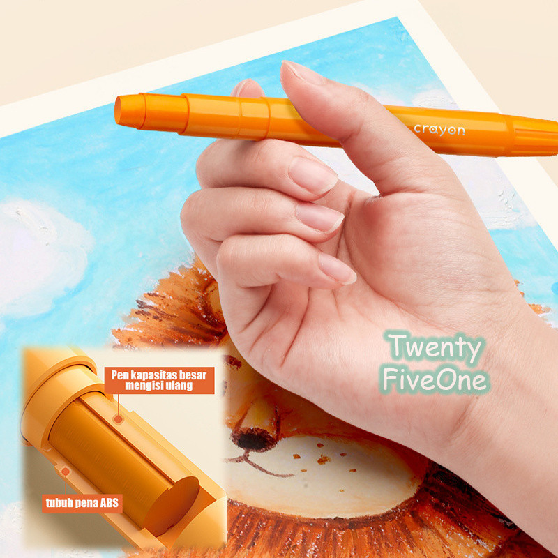 

HJK In StockCrayon washable Crayon Rotating Core Suitable for Children's Drawing