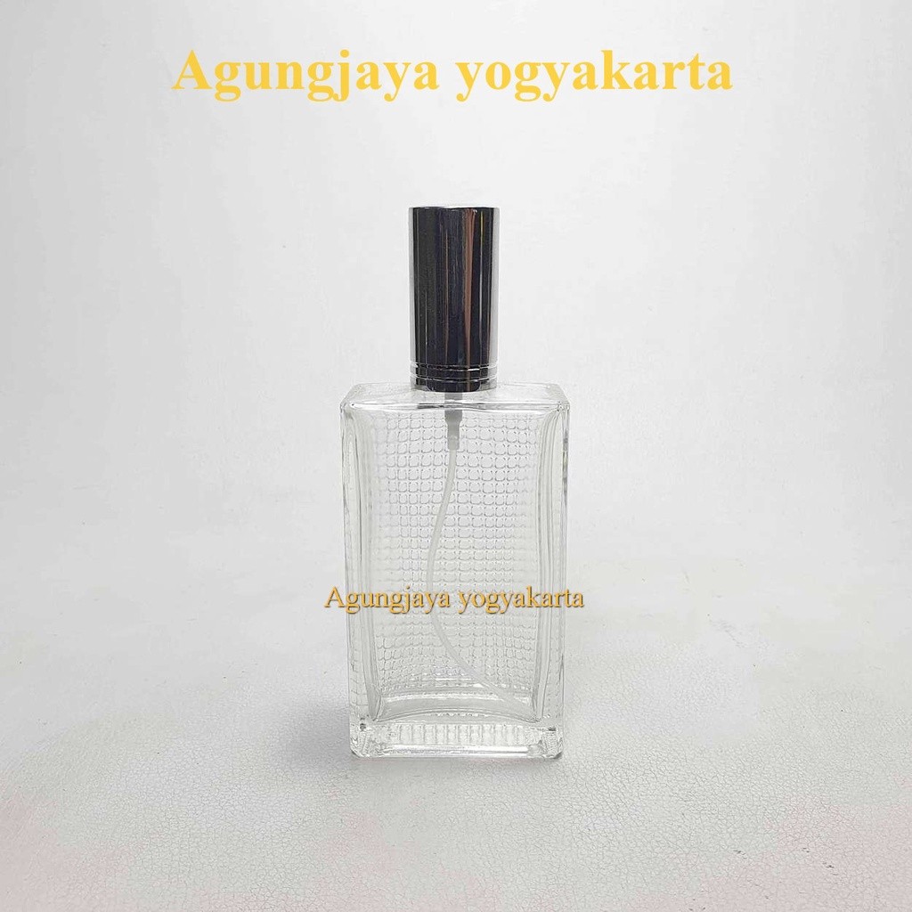 Botol Parfum Spray Kaca Kotak Rintik Sebelah 100 Ml / Botol Kaca Parfum 100 ml / Botol Parfum Kosong