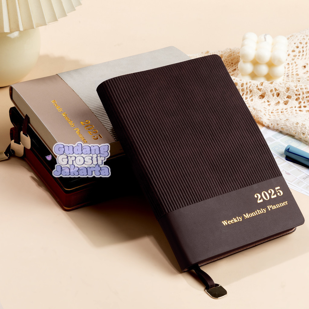 

2025 Weekly Monthly Planner A5 Notebook 320 Pages High Quality Paper Hard Cover Birthday Gif