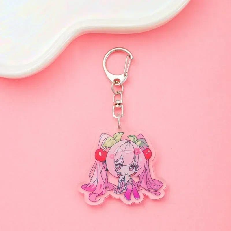 

Anime Hatsune Miku Acrylic Keychain Accessaries Cartoon Funny Bag Pendant Cute Creative Bag Charm Car Keyring Friends Fans Gifts
