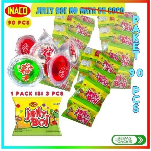 

HEMAT 90 PCS (30 Bungkus) INACO JELLY BOI 3'S (30 BUNGKUS) (ISI 90 PCS) ( 30 PACK x 3 PCS ) PACK KANTONG PLASTIK Rendah gula Fruity TANPA natacoco