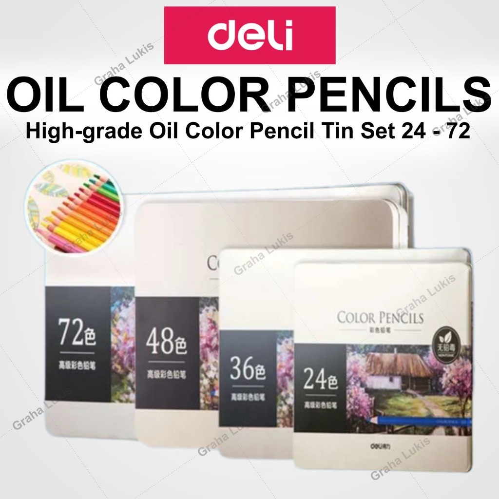 

Deli High-grade Oil Pencil Color Pensil Warna Minyak 24 / 36 / 48 / 72