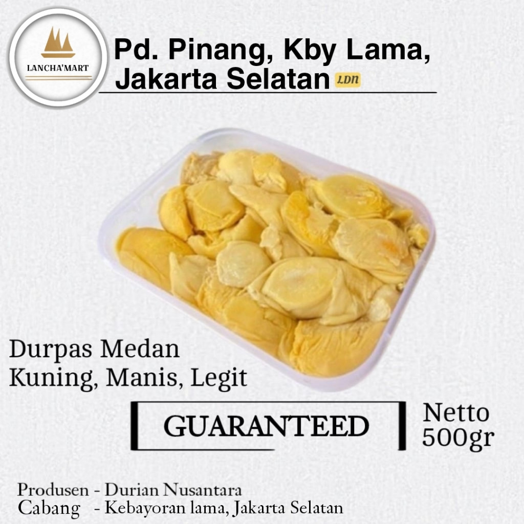 

DURIAN KUPAS MEDAN ASLI KEMASAN ±500gram - 900gram