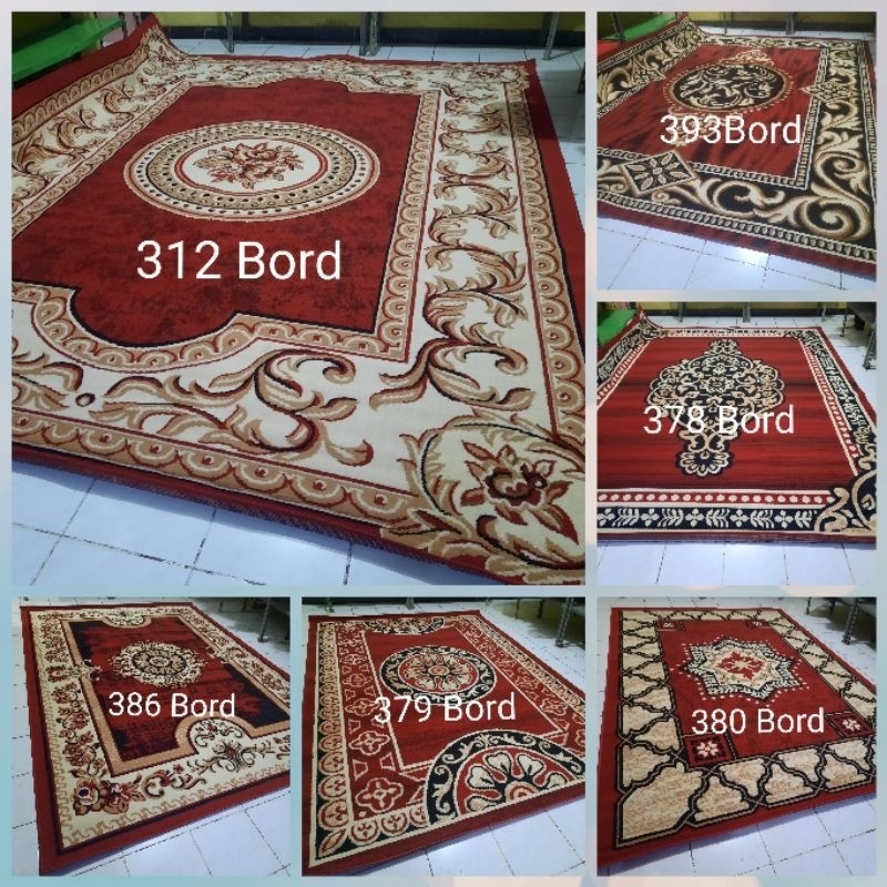 Karpet Permadani Shafira Mega Jumbo Sangat Besar 275x350 cm Marun Merah Abu-Abu Hitam Hijau Cream Co