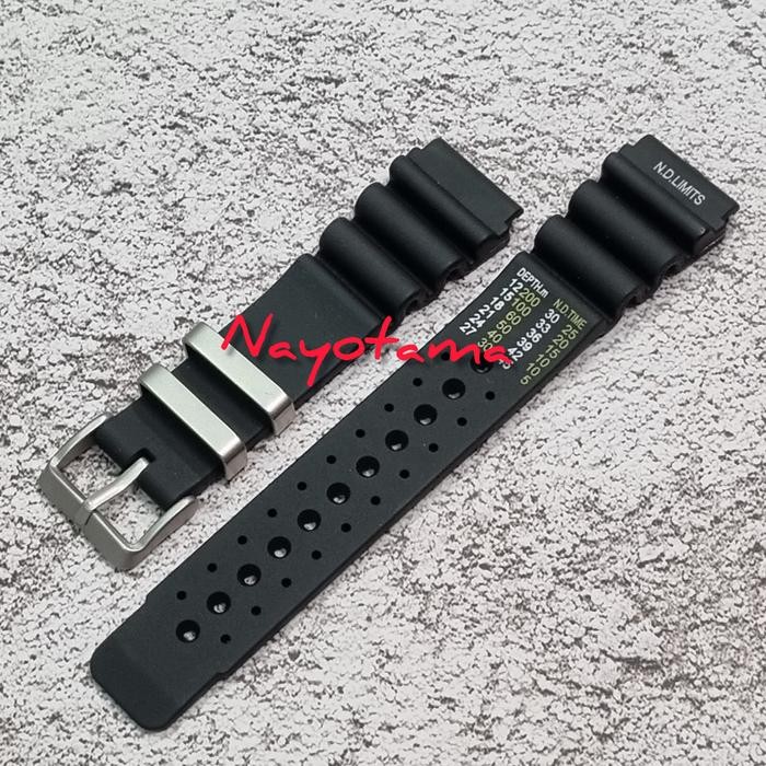 20mm 22mm 24mm ND Limits Metal Loop Hitam Tali Jam Tangan Rubber Strap - 22mm