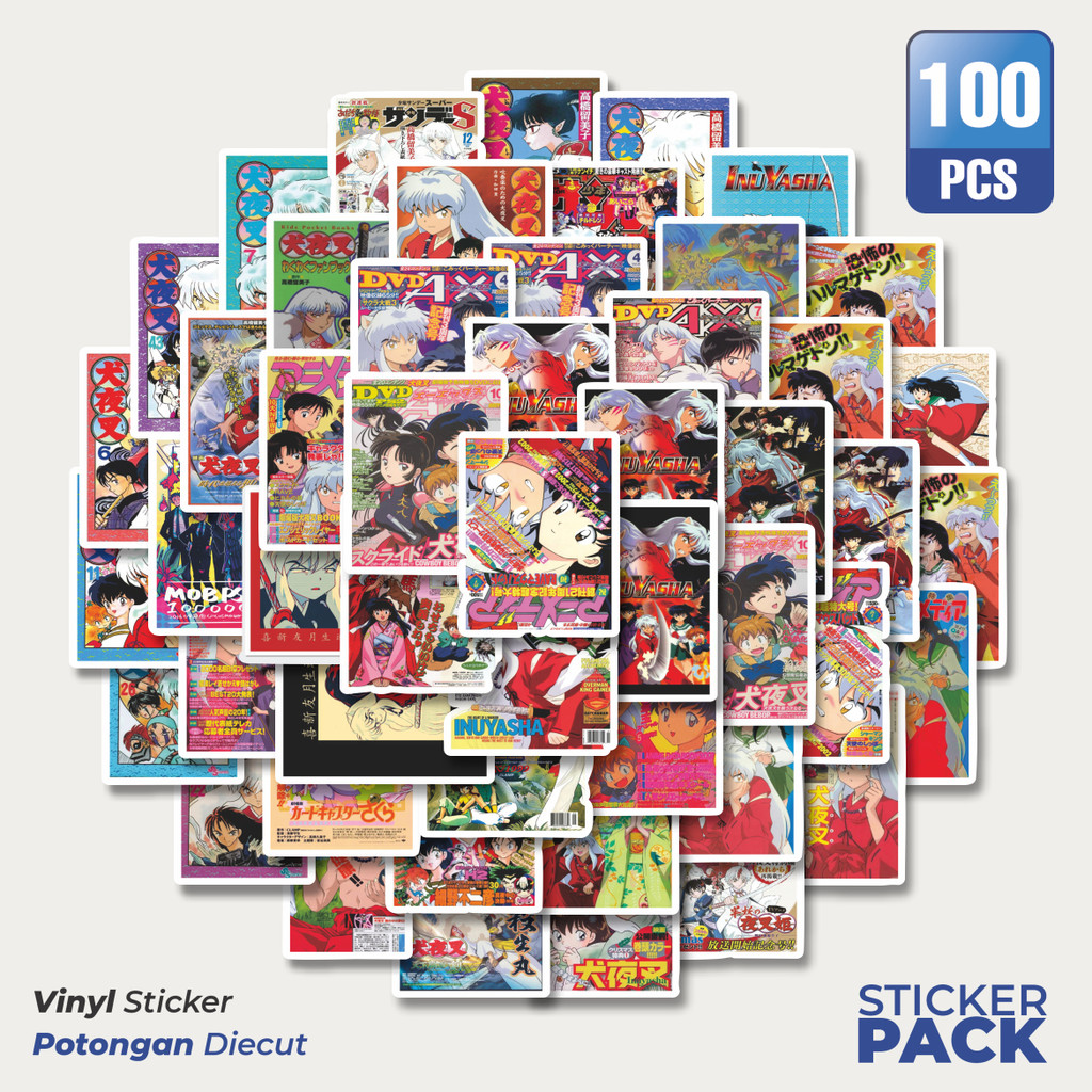 

Stiker Vinyl Stiker Poster Kertas Kraft Desain Anime Jepang Inuyasha Waterproof Aesthetic- Untuk Laptop, Motor, dan Helm - Paper Stationery Pack