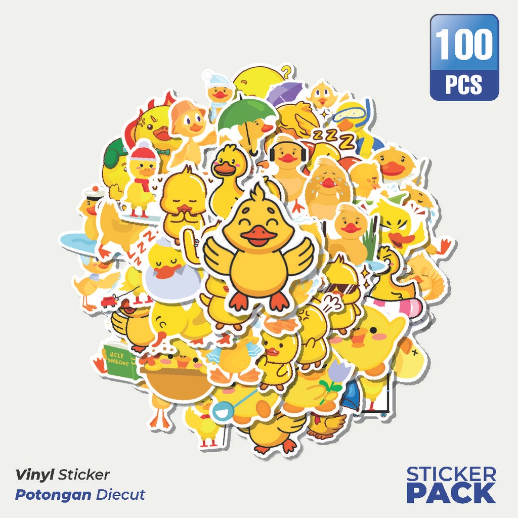 

Stiker Vinyl Stiker Hewan Bebek Waterproof Aesthetic- Untuk Laptop, Motor, dan Helm - Paper Stationery Pack