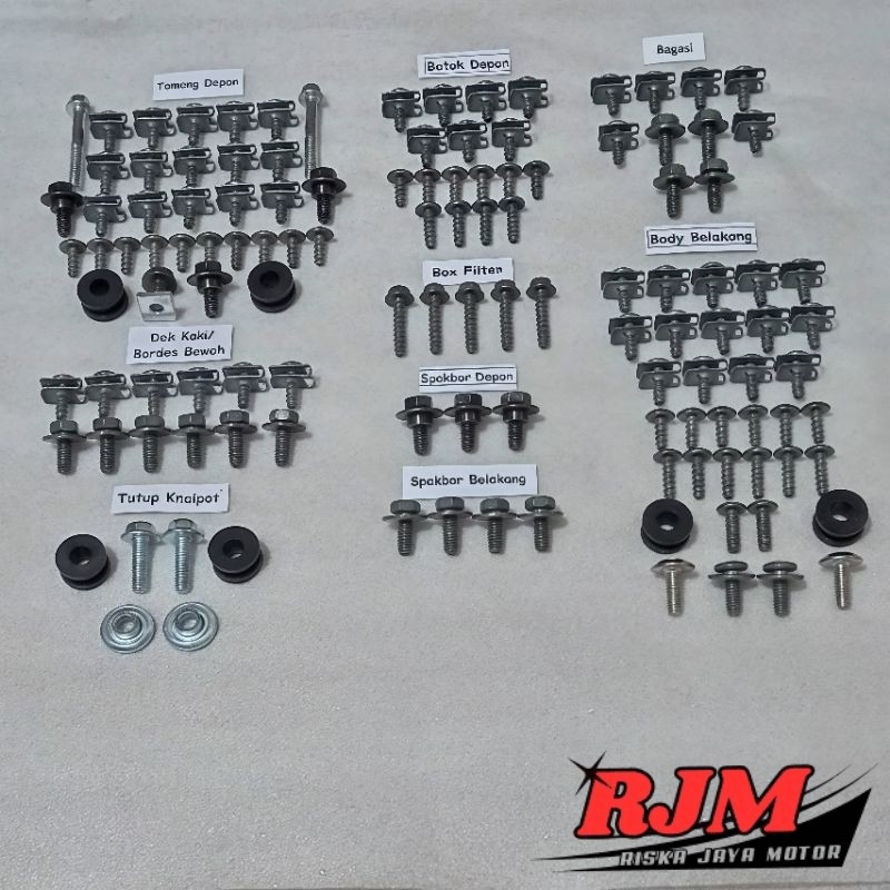 Baut Full Set Cover Bodi Body Yamaha Xeon GT 125 Fi Blue Core