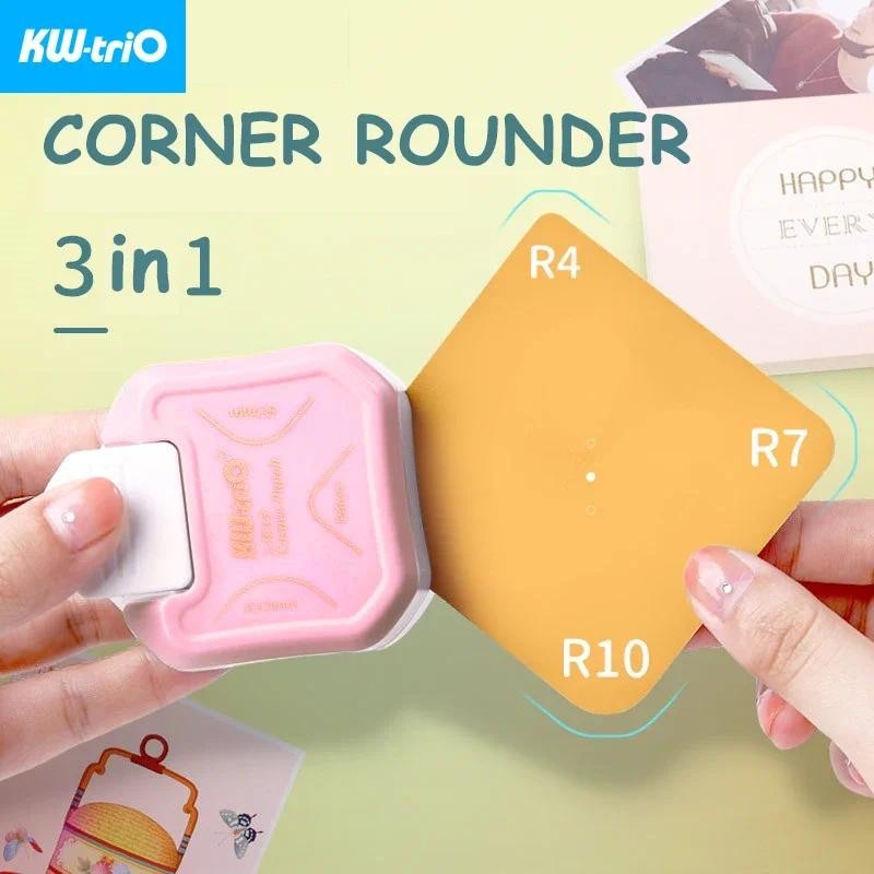 

3-in-1 Corner Rounder Border Punches for Scrapbooking Diy Mini Corner Cutter R4/R7/R10mm Circle Trimmer Punch Office Supplies