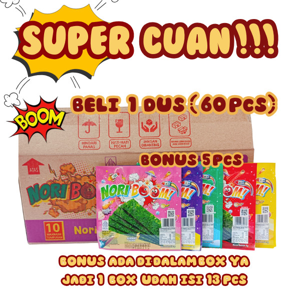 

Paket Hemat Nori Boom (1 Dus 5 Box) | NORIBOOM 5 Rasa