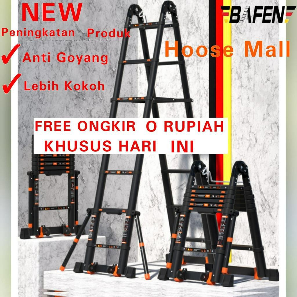 Tangga lipat teleskopik telescopic multifungsi 2,1m 2,5m 2,9m 3,3m 3,7m 4,1m Co