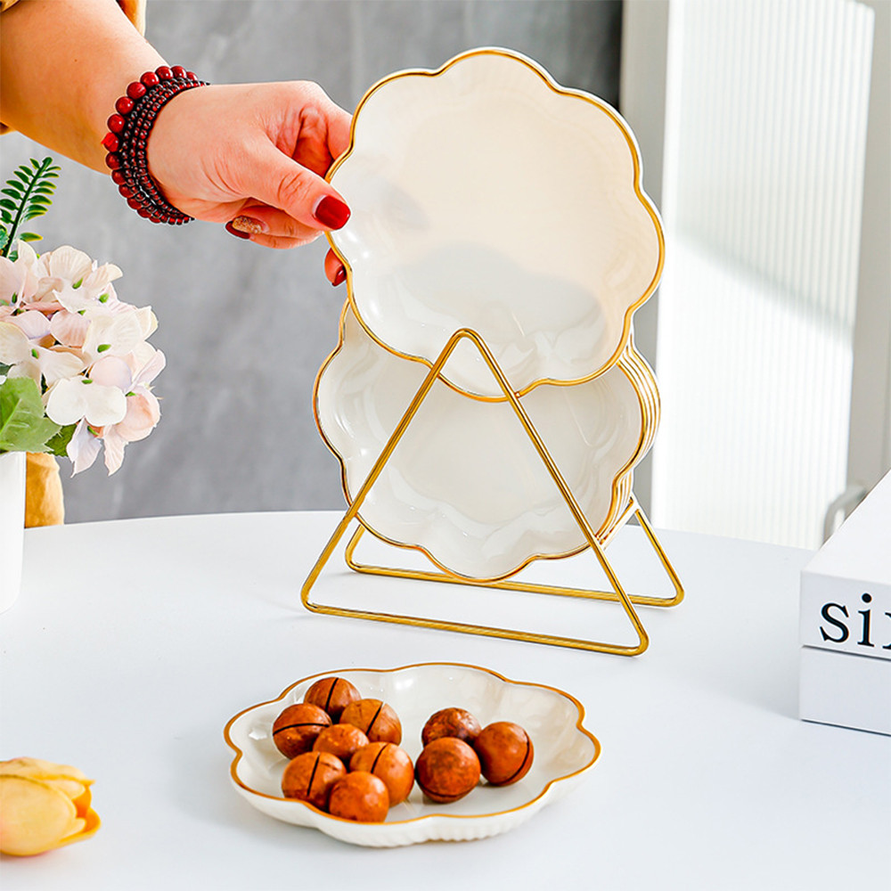 Piring Kecil Saji Cemilan Plate Kue Flower Rak Piring Piring
