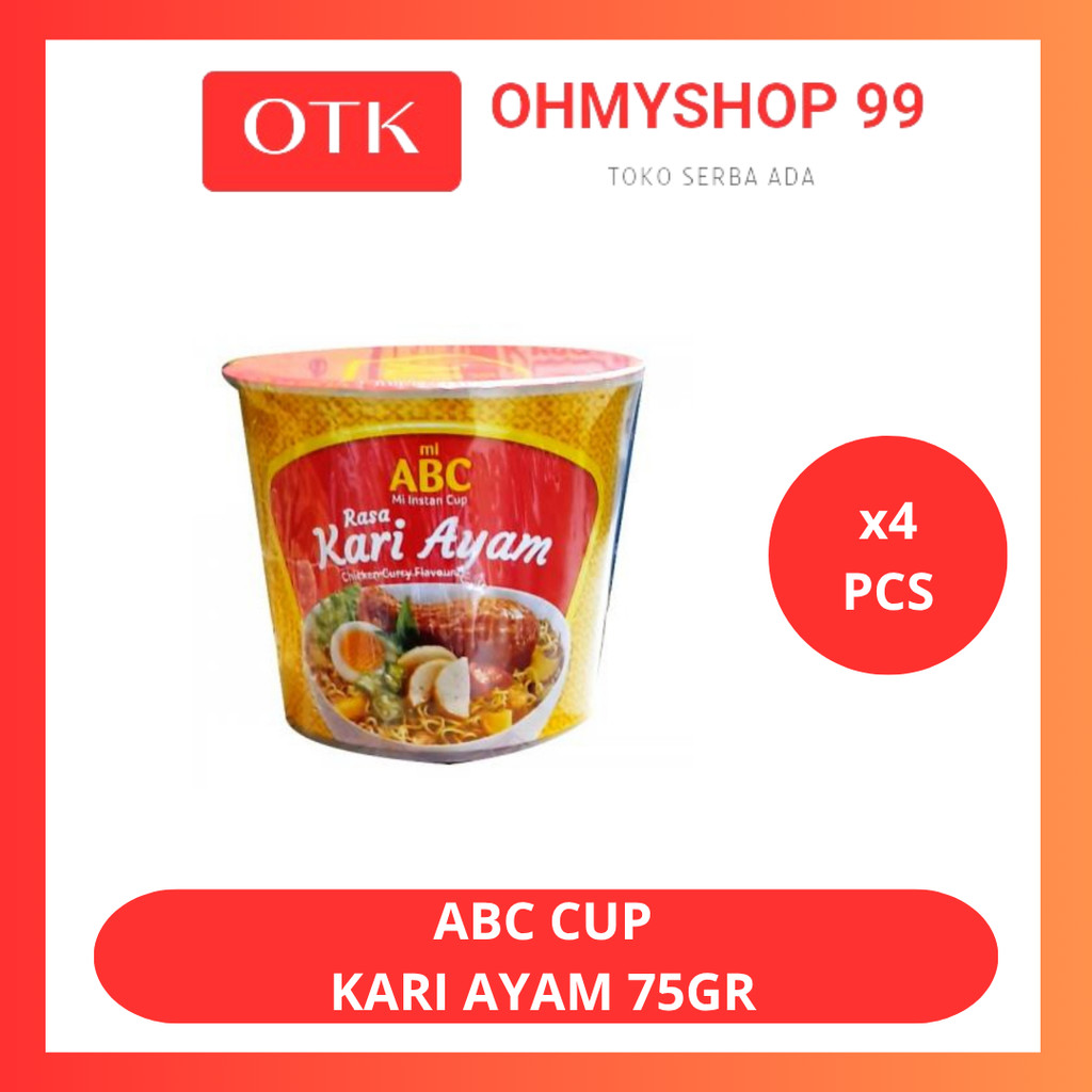 

ABC Mie Instan Cup Kari Ayam 4x75gr