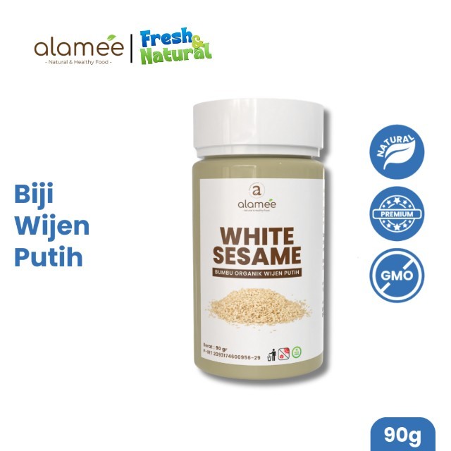 

ALAMEE Wijen Putih White Sesame Seed Bumbu Dapur Organik Masak Rempah Tanpa Campuran 90g fresh and natural